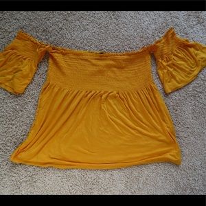 Charlotte Russe Off The Shoulder Smocked Top